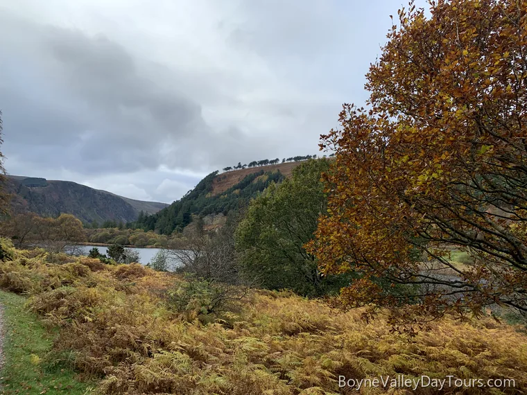 The lakes and mountain scenery of Glendalough in County Wicklow