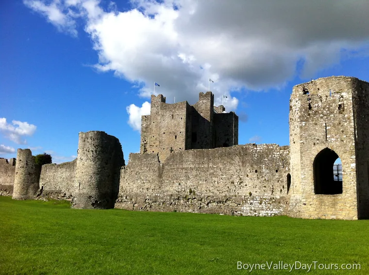 The keep and curtain walls of Trim Castle in County Meath
