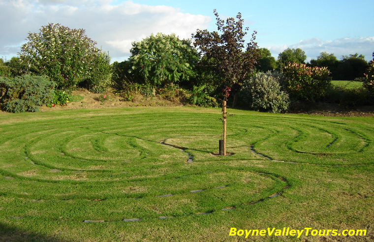 Labyrinth with paving stones buried