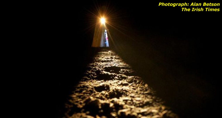 Winter Solstice sunbeam inside Newgrange on December 21st