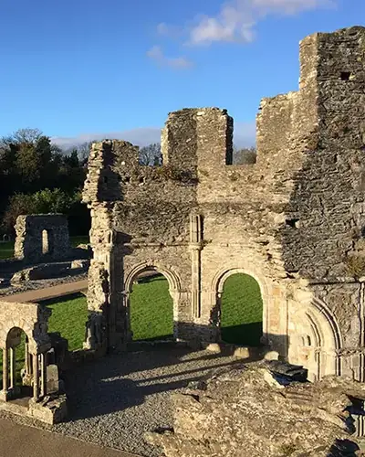 Historic stone castle and abbey ruins on a Boyne Valley tour
