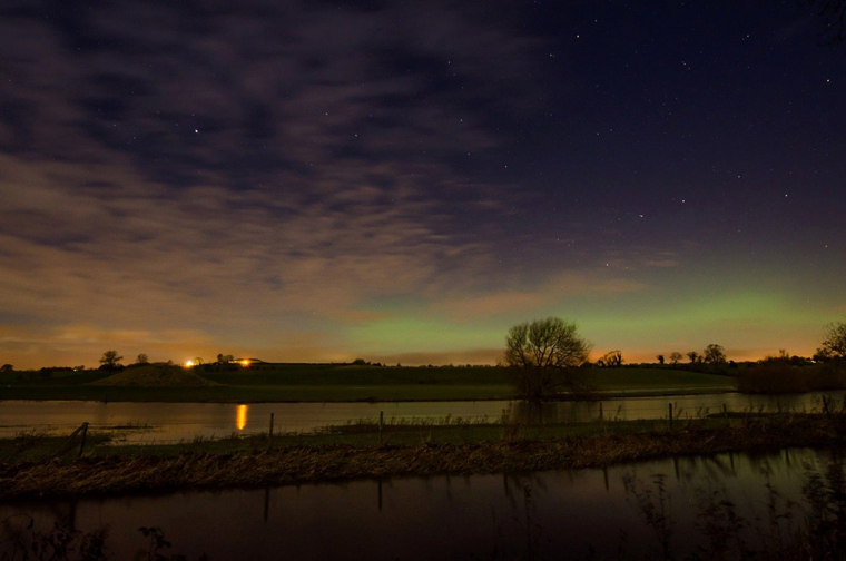 The Aurora Borealis seen near the passage-tomb of Newgrange